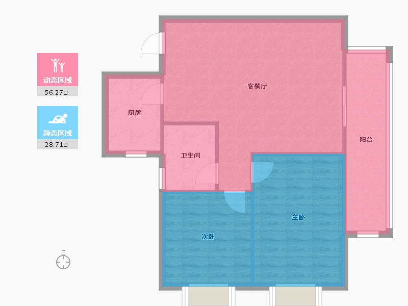 青海省-西宁市-陕安丰登小区-77.89-户型库-动静分区