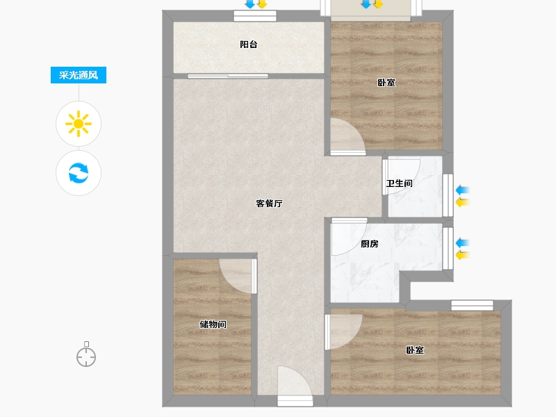 广东省-深圳市-荣超花园-49.68-户型库-采光通风