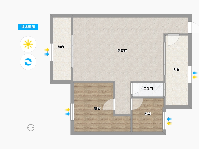 广东省-深圳市-金成时代家园-64.58-户型库-采光通风