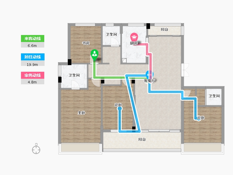 浙江省-绍兴市-大阪绿园-128.00-户型库-动静线