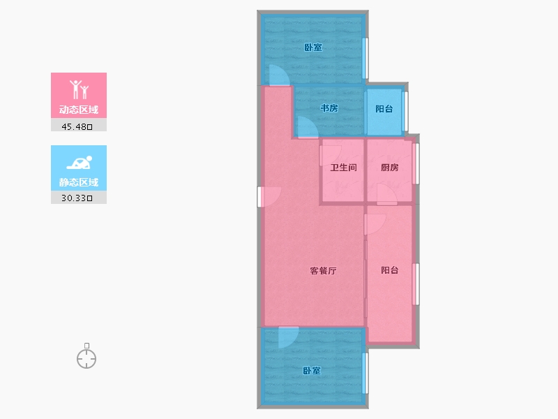 广东省-深圳市-罗湖区翠华花园-68.77-户型库-动静分区