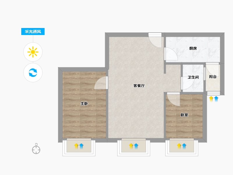 广东省-深圳市-皇御苑-48.39-户型库-采光通风