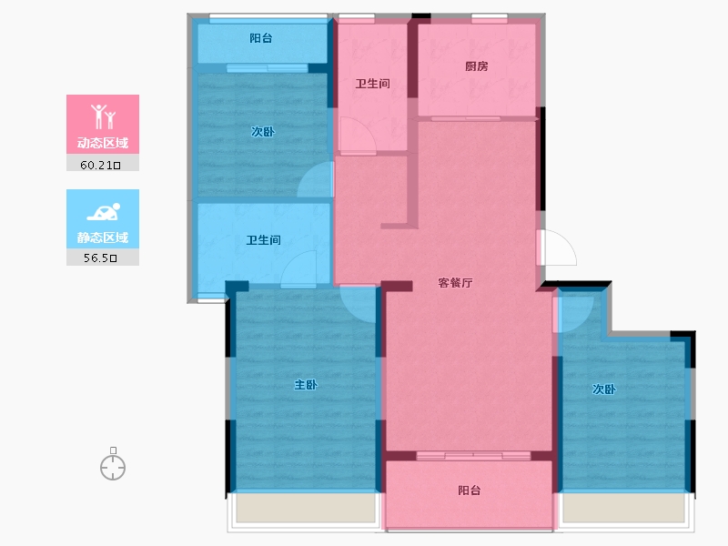 浙江省-舟山市-柏悦府-105.00-户型库-动静分区