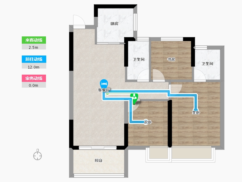 湖南省-株洲市-华润桃源里-73.50-户型库-动静线