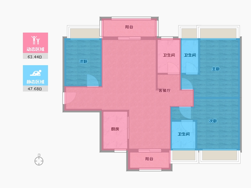 广东省-阳江市-碧桂园中兴江山府-101.00-户型库-动静分区