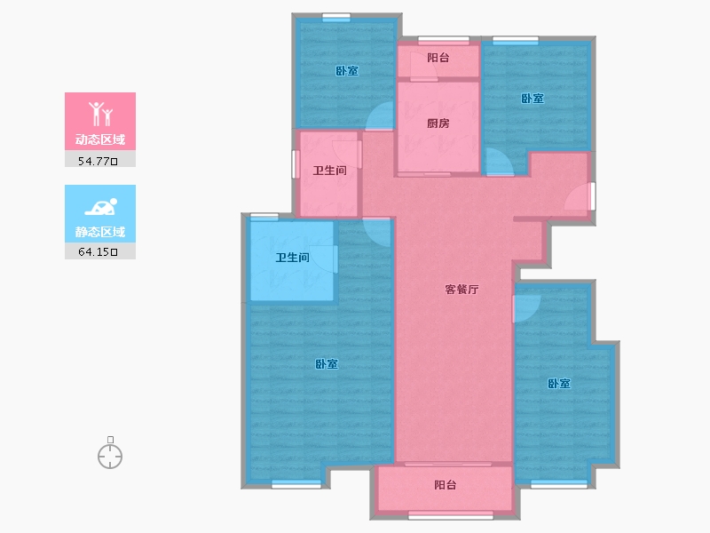 陕西省-西安市-中海悦墅-108.55-户型库-动静分区