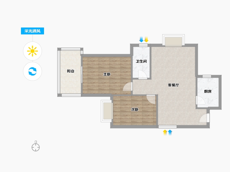 青海省-西宁市-陕安丰登小区-71.04-户型库-采光通风