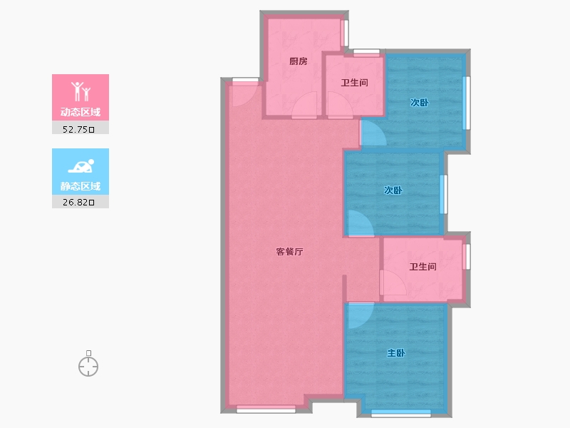 河北省-廊坊市-四季花都-65.50-户型库-动静分区