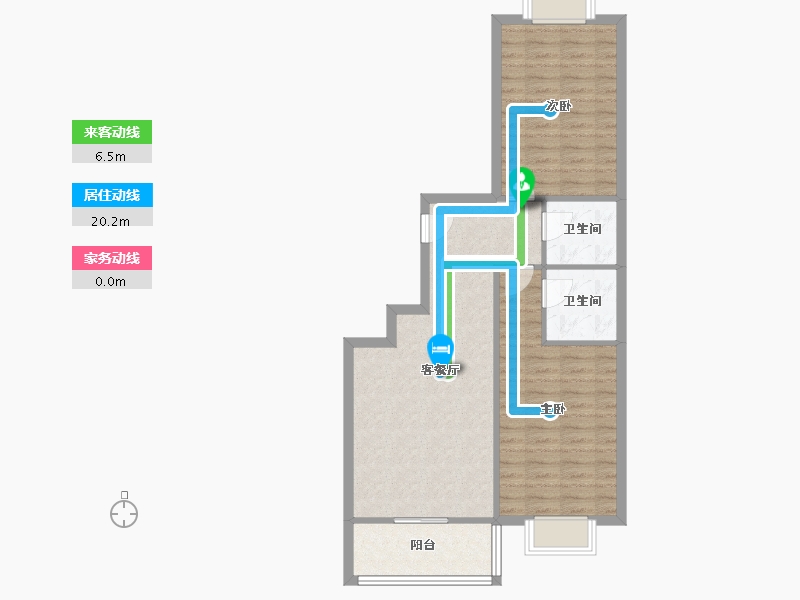 陕西省-西安市-西景花园小区-74.68-户型库-动静线