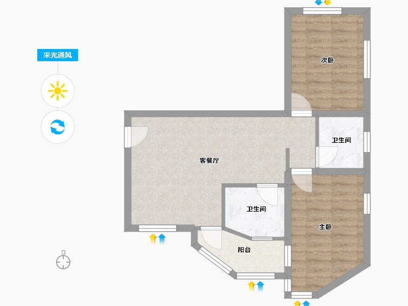 广东省-深圳市-罗湖区翠华花园-54.73-户型库-采光通风