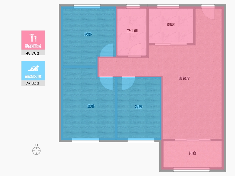 辽宁省-沈阳市-坤湖郦舍3期-78.82-户型库-动静分区