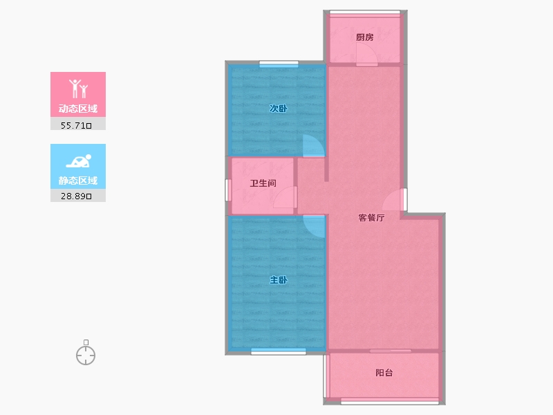 青海省-西宁市-陕安丰登小区-77.34-户型库-动静分区