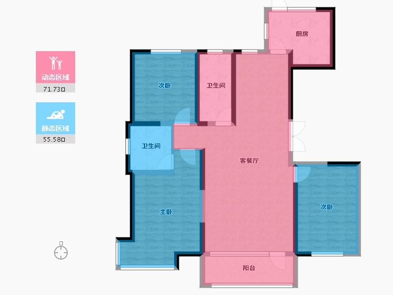 吉林省-长春市-嘉慧燕京府-114.00-户型库-动静分区