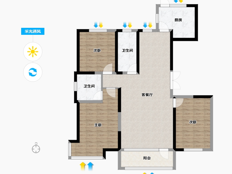 吉林省-长春市-嘉慧燕京府-114.00-户型库-采光通风