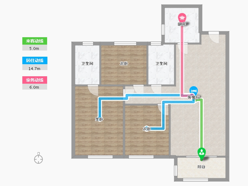 山东省-青岛市-卓越嘉悦-90.00-户型库-动静线