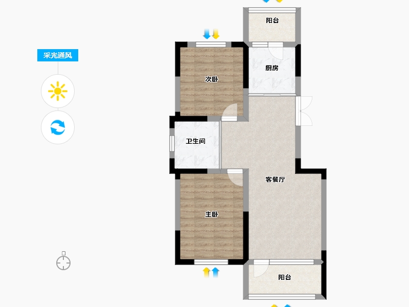 吉林省-长春市-嘉慧燕京府-72.00-户型库-采光通风