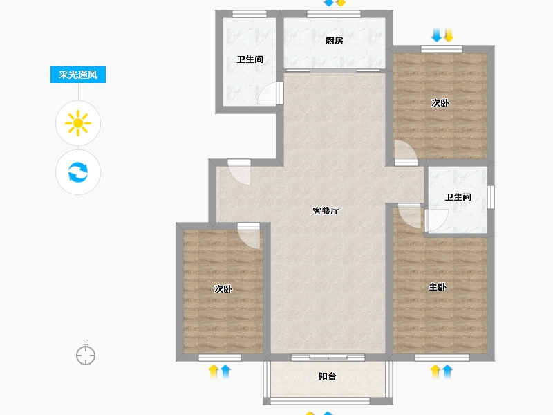 河北省-邢台市-盛凯新东方-135.00-户型库-采光通风