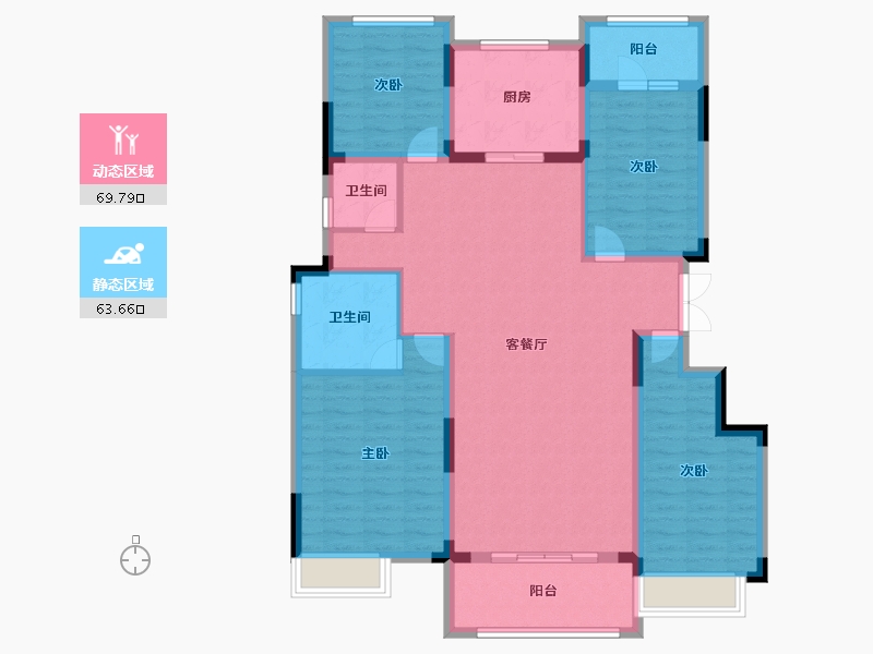 湖南省-株洲市-华润桃源里-120.00-户型库-动静分区