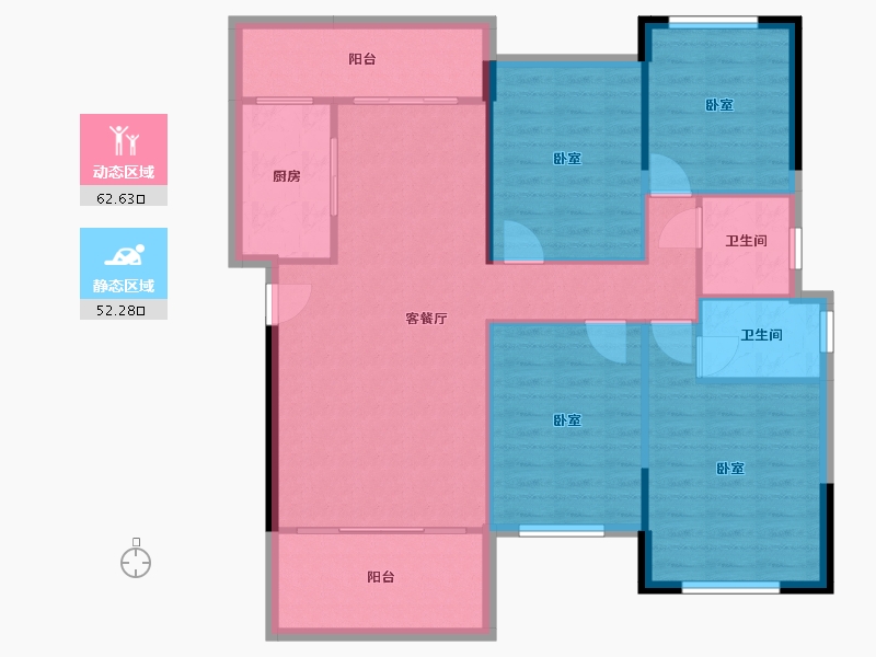 湖南省-衡阳市-长旭·龙熙台-105.07-户型库-动静分区