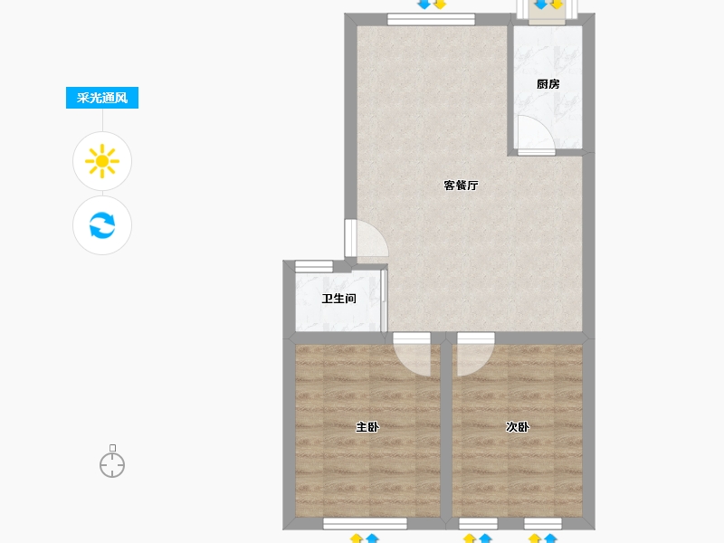 湖北省-武汉市-卓刀泉教师小区-53.79-户型库-采光通风