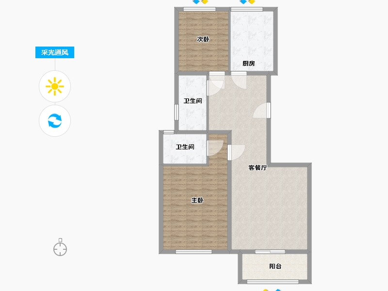 河北省-唐山市-水悦名居-108.00-户型库-采光通风