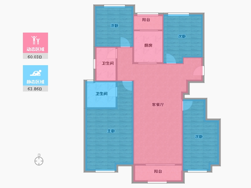 陕西省-西安市-中海悦墅-113.51-户型库-动静分区