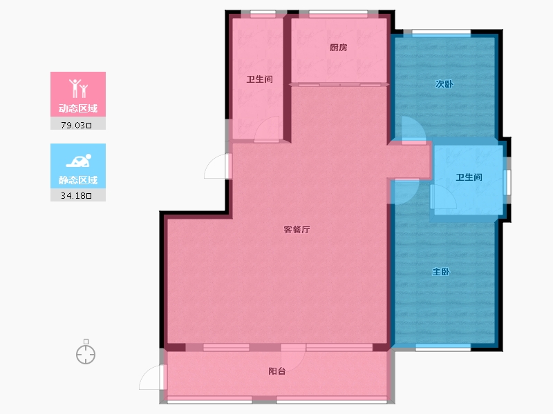 吉林省-长春市-嘉慧燕京府-102.00-户型库-动静分区