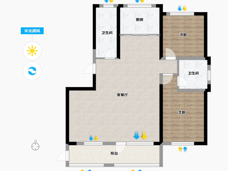 吉林省-长春市-嘉慧燕京府-102.00-户型库-采光通风