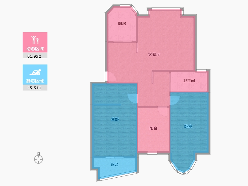 安徽省-芜湖市-滨江翠竹园-98.85-户型库-动静分区