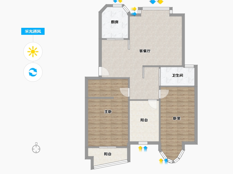 安徽省-芜湖市-滨江翠竹园-98.85-户型库-采光通风