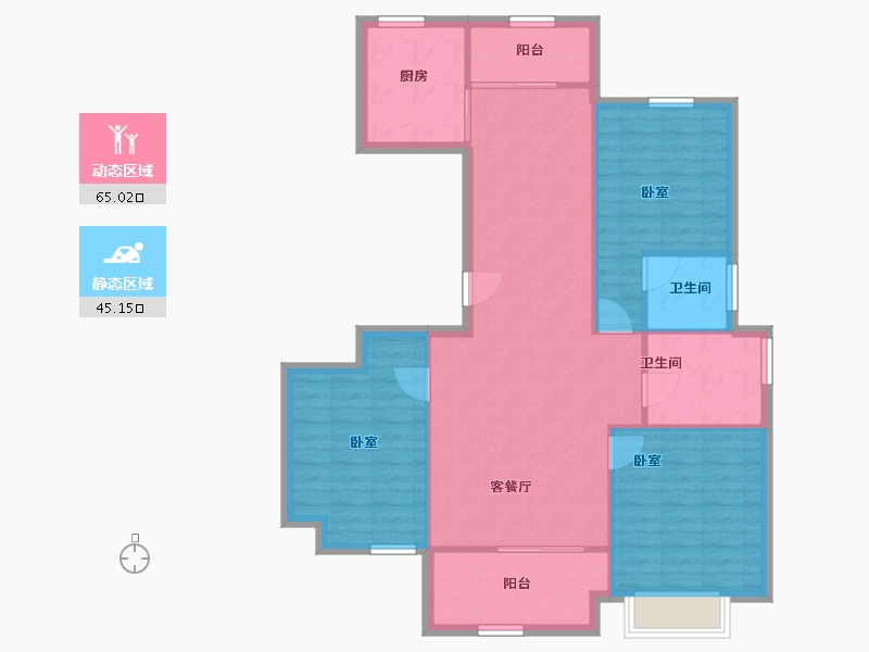 浙江省-绍兴市-海樾府西区-100.68-户型库-动静分区