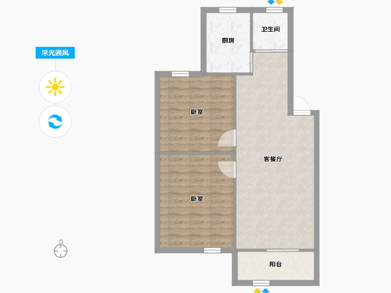 浙江省-绍兴市-山隐新村-68.44-户型库-采光通风