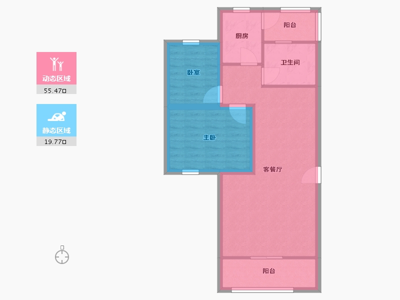 广东省-深圳市-荣超花园-67.10-户型库-动静分区