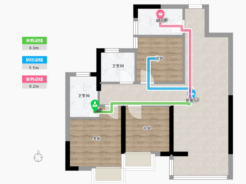 湖北省-黄冈市-大地小区-105.60-户型库-动静线