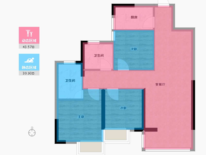 湖北省-黄冈市-大地小区-105.60-户型库-动静分区