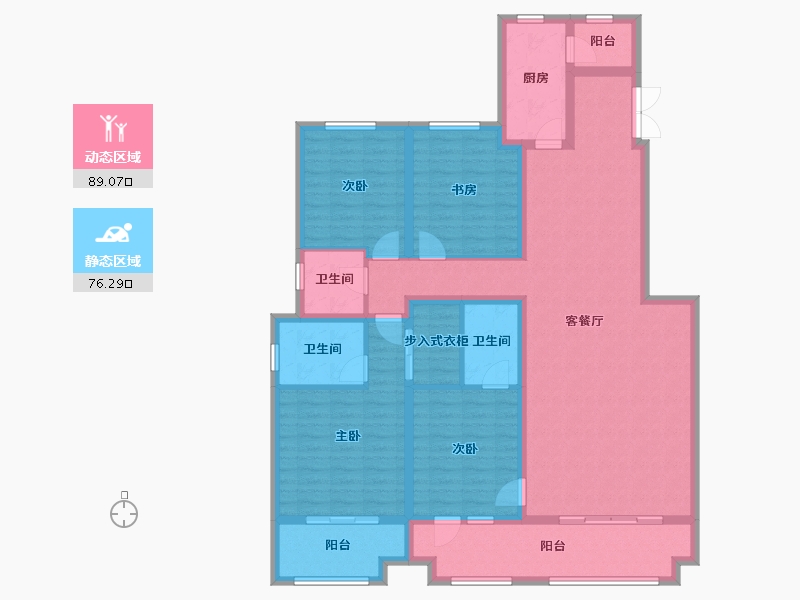 内蒙古自治区-呼和浩特市-方恒尚御府-180.00-户型库-动静分区