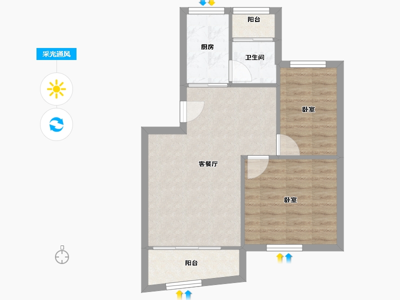 广东省-深圳市-荣超花园-51.48-户型库-采光通风