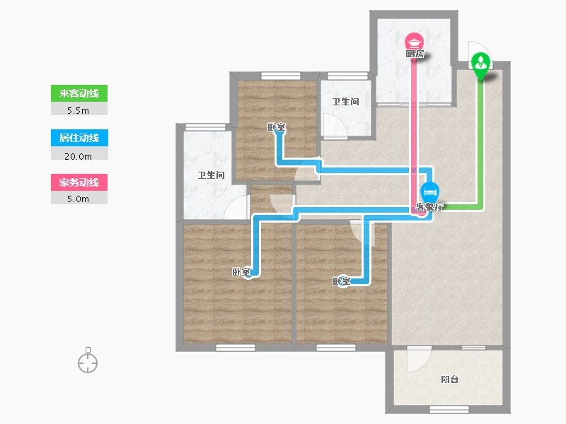 辽宁省-沈阳市-雅居乐花园-90.77-户型库-动静线