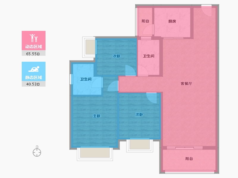 广东省-阳江市-恒隆御景山庄-95.64-户型库-动静分区