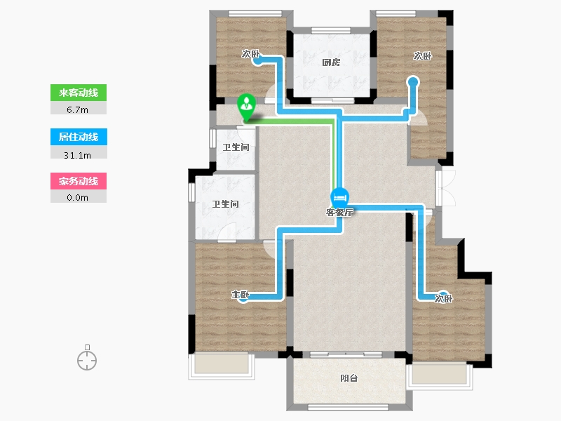 湖南省-株洲市-华润桃源里-121.00-户型库-动静线