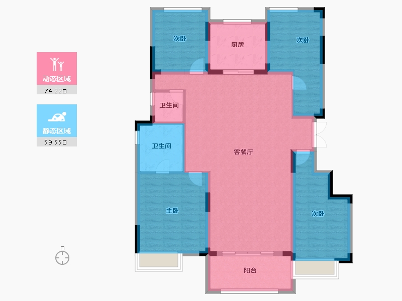 湖南省-株洲市-华润桃源里-121.00-户型库-动静分区