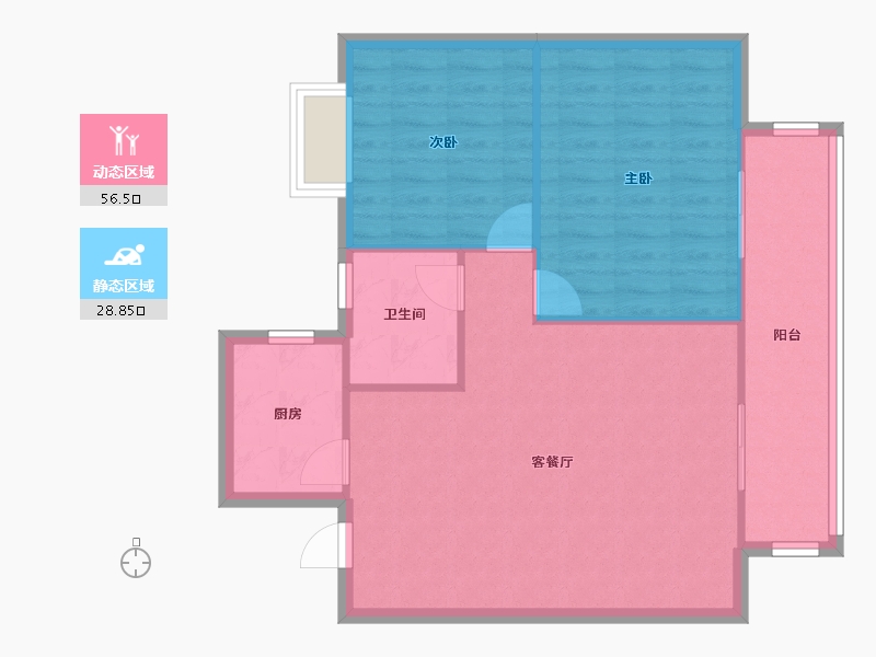 青海省-西宁市-陕安丰登小区-78.46-户型库-动静分区