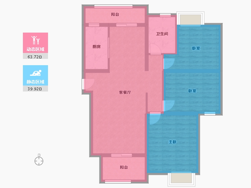 江苏省-泰州市-久源尚郡-92.00-户型库-动静分区