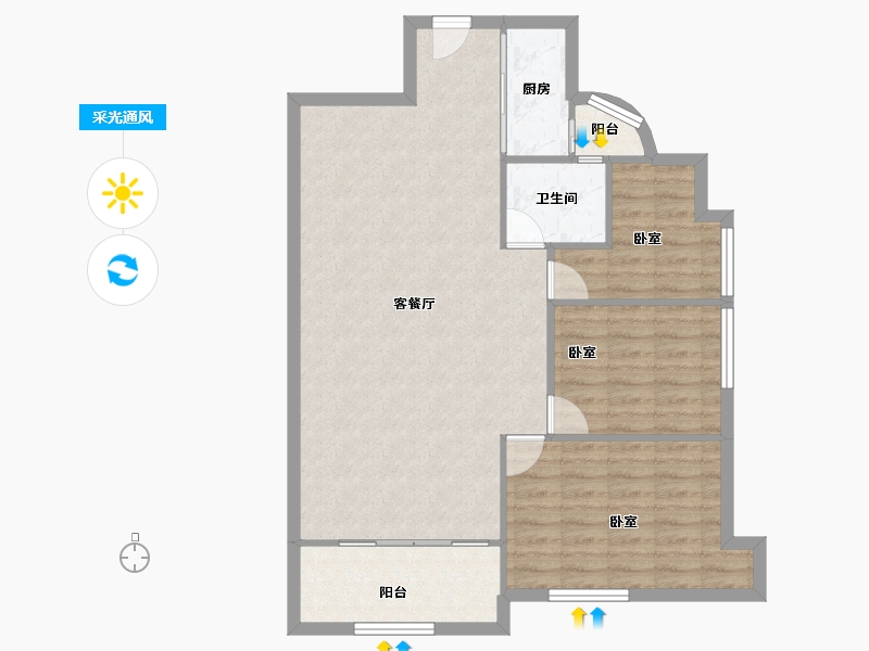 广东省-深圳市-金成时代家园-89.23-户型库-采光通风