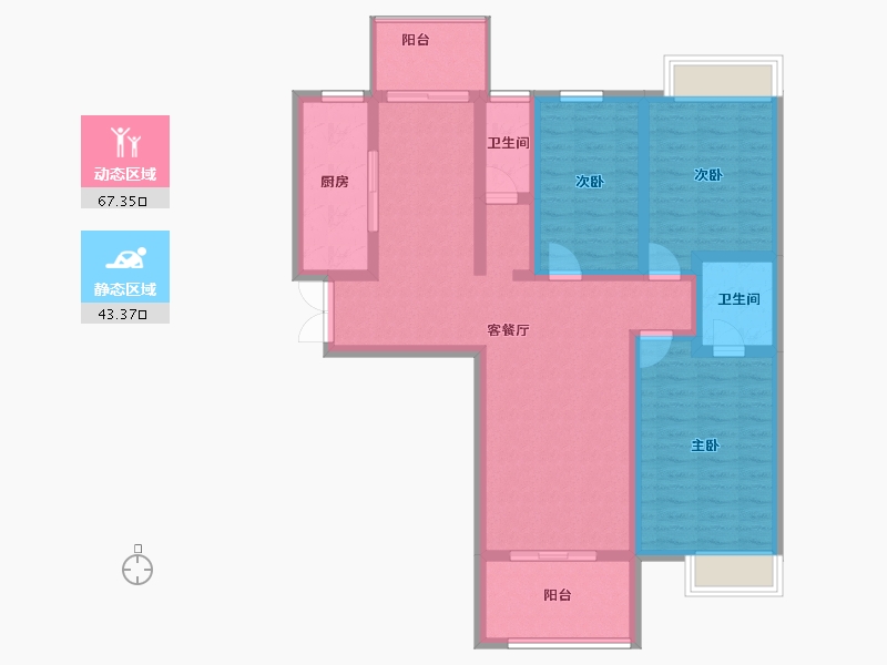 河南省-南阳市-田源新城-98.00-户型库-动静分区