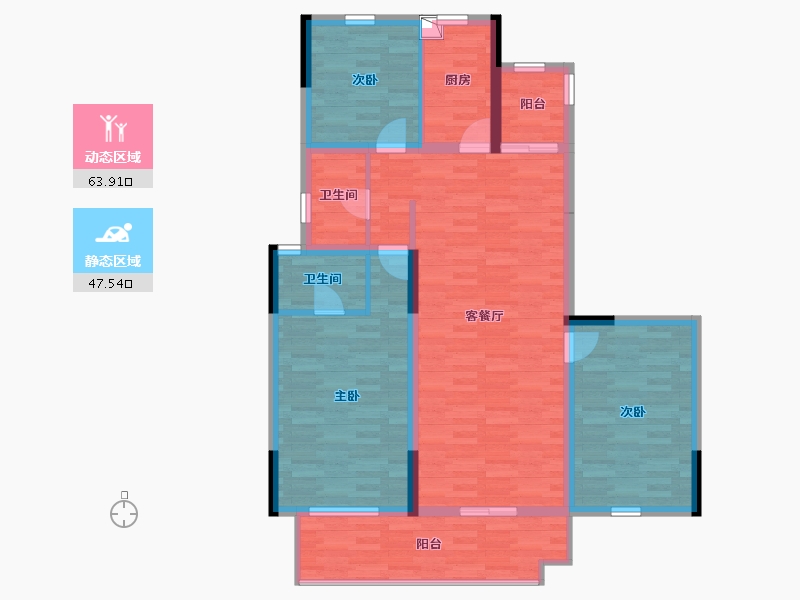 安徽省-阜阳市-祥源公园城-99.47-户型库-动静分区