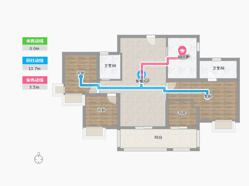 四川省-成都市-凯德世纪名邸-100.80-户型库-动静线