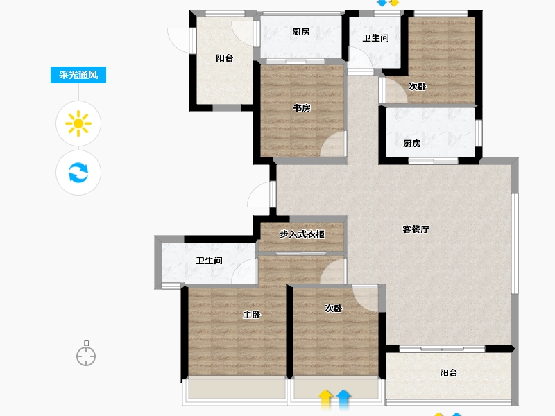 浙江省-舟山市-柏悦府-132.01-户型库-采光通风