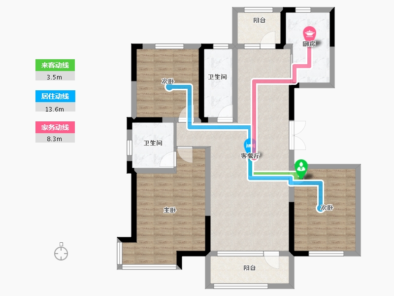 吉林省-长春市-嘉慧燕京府-106.00-户型库-动静线