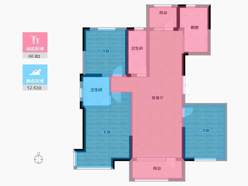 吉林省-长春市-嘉慧燕京府-106.00-户型库-动静分区